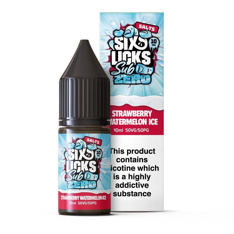 STRAWBERRY WATERMELON ICE - 10ML NIC SALT E-LIQUID - 10MG|20MG BY SIX LICKS SUB ZERO - Vapeslough