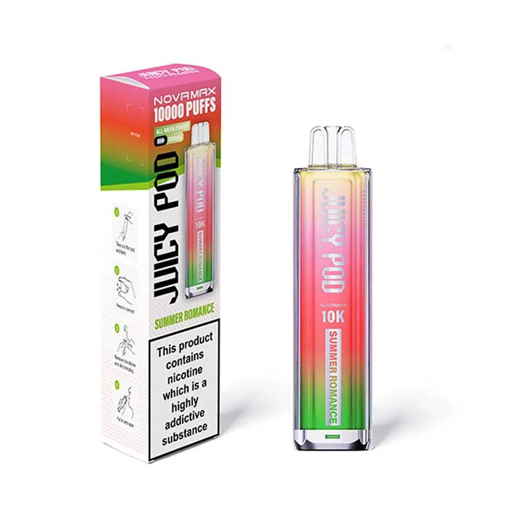 SUMMER ROMANCE - JUICY POD NOVAMAX 10K PRE-FILLED VAPE KIT - Vapeslough
