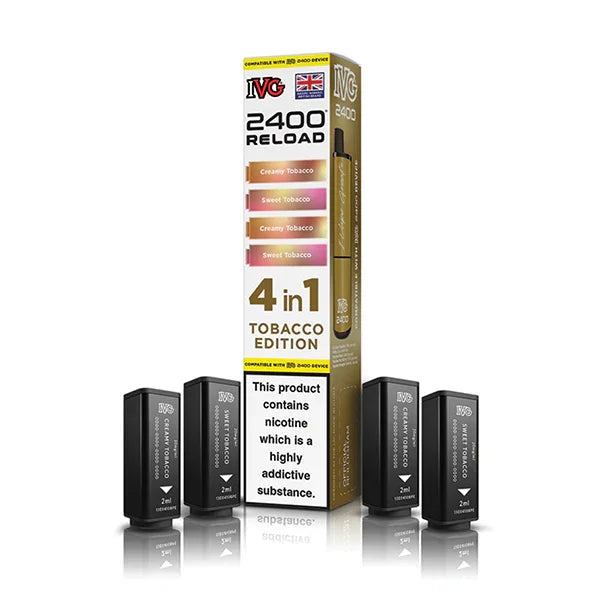Tobacco Edition IVG 2400 Reload 4-in-1 Prefilled Pods - Vapeslough