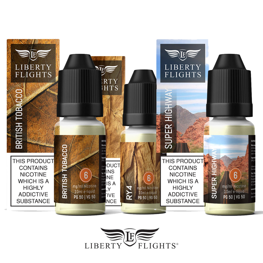 LIBERTY FLIGHTS XO - TOBACCO FLAVOURS - 10 X 10ML OFFER