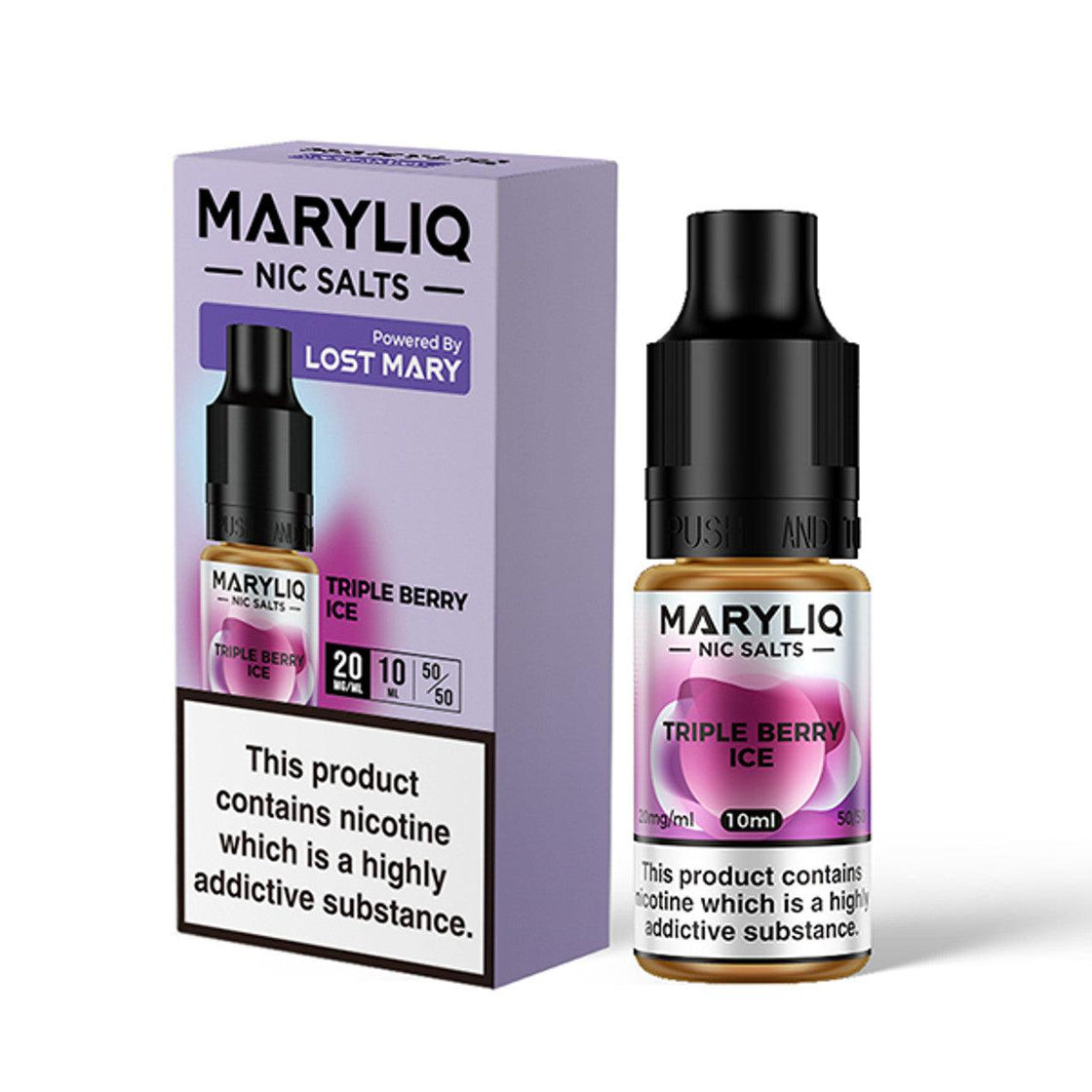 TRIPLE BERRY ICE 10ML E-LIQUID NICOTINE SALT BY MARYLIQ - LOST MARY - Vapeslough