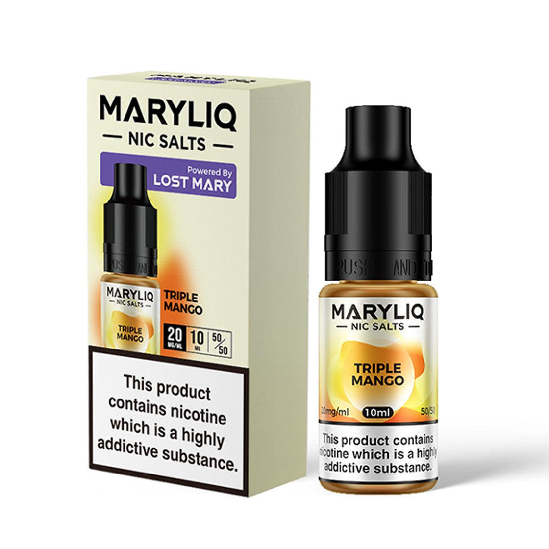 TRIPLE MANGO 10ML E-LIQUID NICOTINE SALT BY MARYLIQ - LOST MARY - Vapeslough