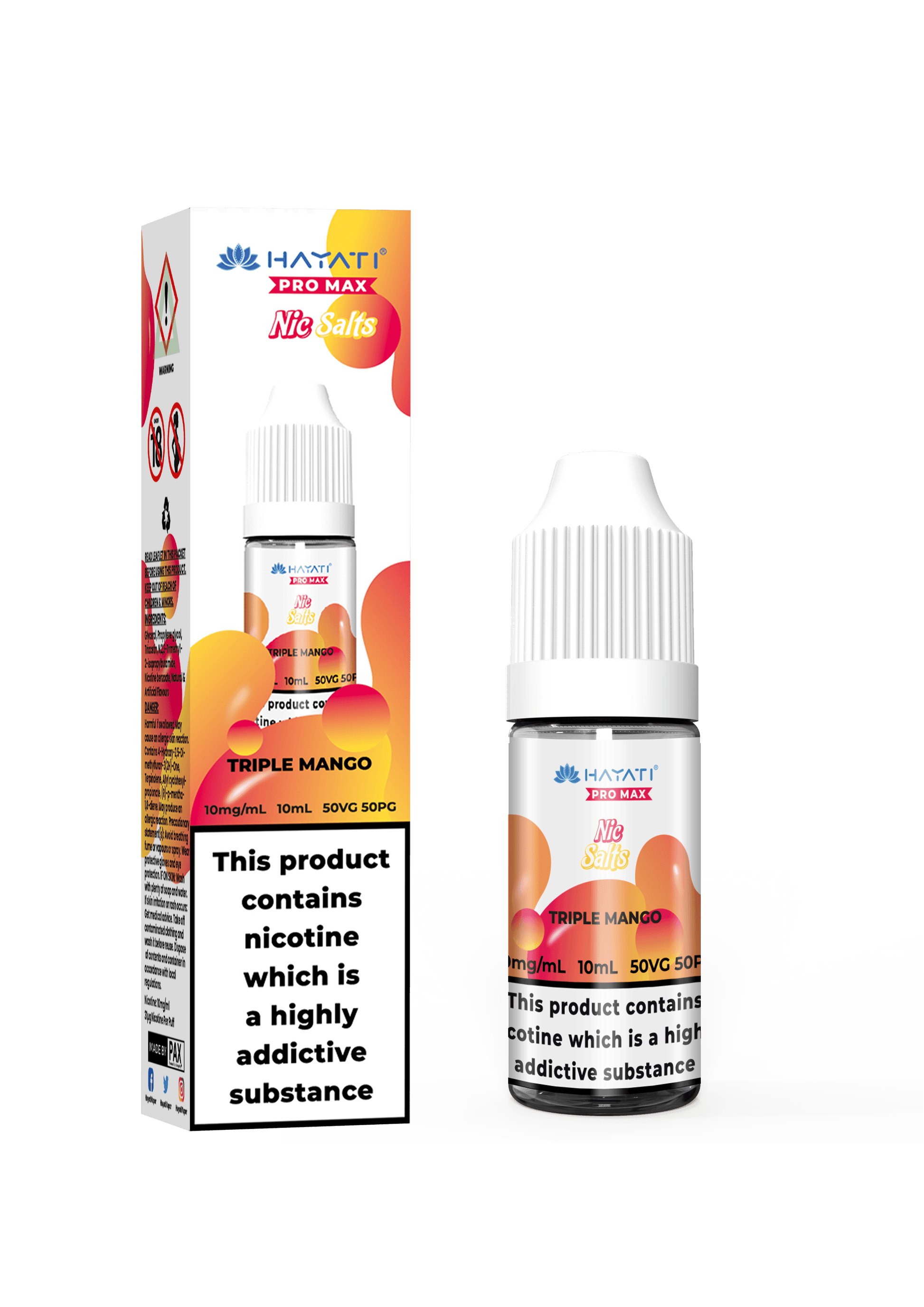 TRIPLE MANGO 10ML NIC SALT BY HAYATI PRO MAX 10MG(1%) | 20MG(2%) - Vapeslough
