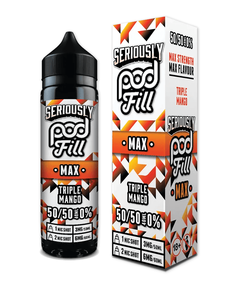 TRIPLE MANGO - 40ML SHORT FILL 50/50 BY SERIOUSLY POD FILL MAX - Vapeslough