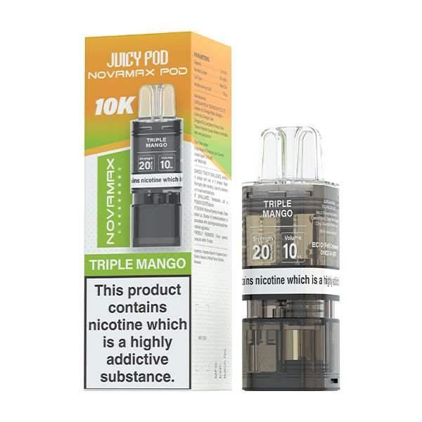 TRIPLE MANGO - JUICY POD NOVAMAX 10K PRE-FILLED POD - Vapeslough