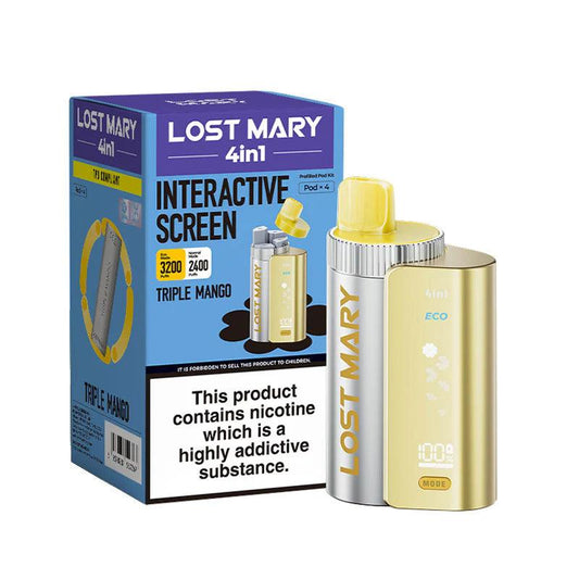 TRIPLE MANGO - LOST MARY 4IN1 POD SYSTEM DEVICE KIT - 3200 PUFFS - Vapeslough
