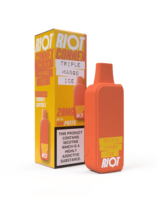 TRIPLE MANGO - RIOT CONNEX - PRE-FILLED POD - 600 PUFFS BY RIOT SQUAD - Vapeslough