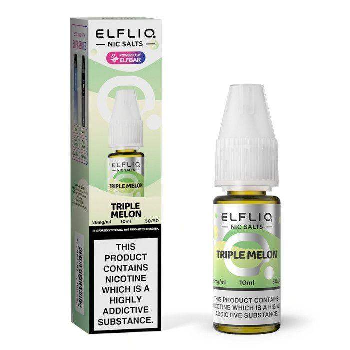 TRIPLE MELON 10ML E LIQUID NICOTINE SALT BY ELFLIQ - ELFBAR - Vapeslough