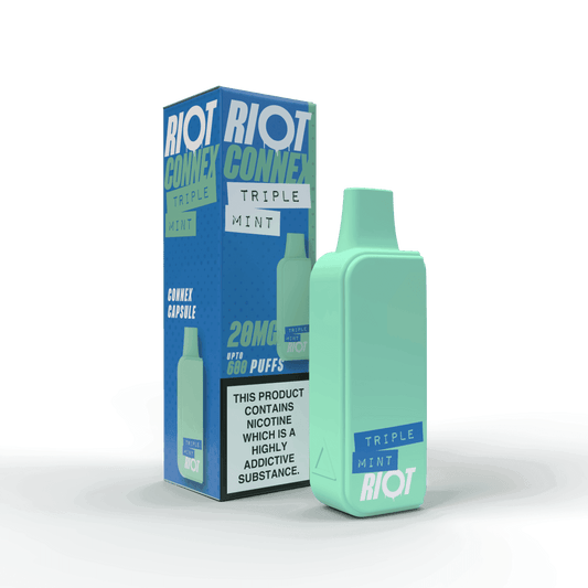 TRIPLE MINT - RIOT CONNEX - PRE-FILLED POD - 600 PUFFS BY RIOT SQUAD - Vapeslough