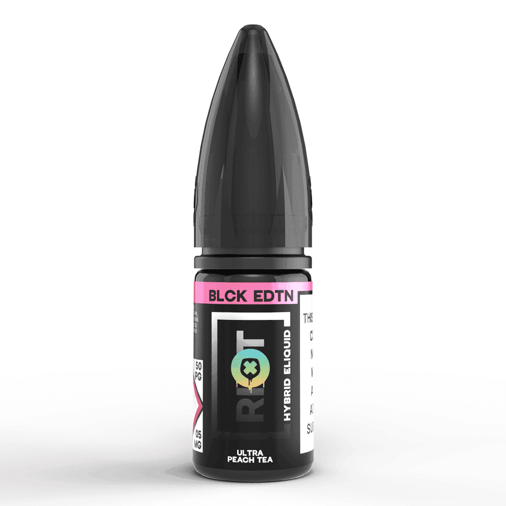 ULTRA PEACH TEA 10ML NIC SALT E-LIQUID - BLCK EDTN - 5MG | 10MG | 20MG BY RIOT SQUAD - Vapeslough