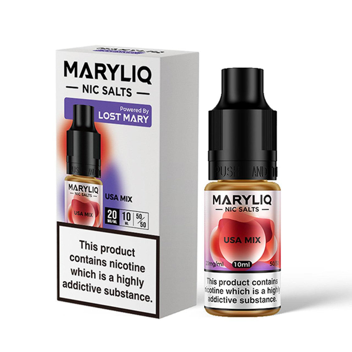 USA MIX 10ML E-LIQUID NICOTINE SALT BY MARYLIQ - LOST MARY - Vapeslough