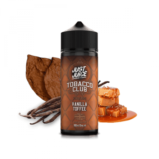 VANILLA TOFFEE TOBACCO 100ML SHORT FILL E-LIQUID BY JUST JUICE - Vapeslough