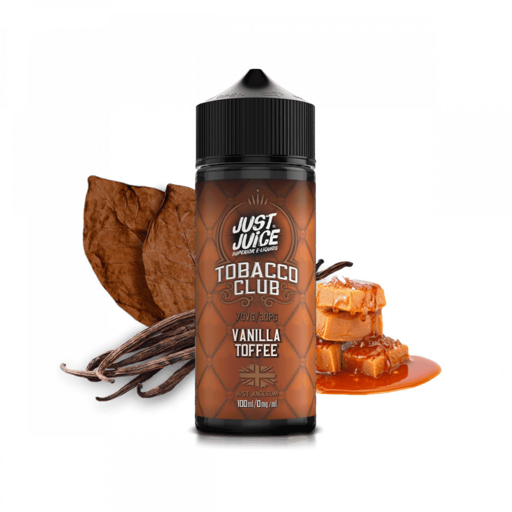 VANILLA TOFFEE TOBACCO 100ML SHORT FILL E-LIQUID BY JUST JUICE - Vapeslough