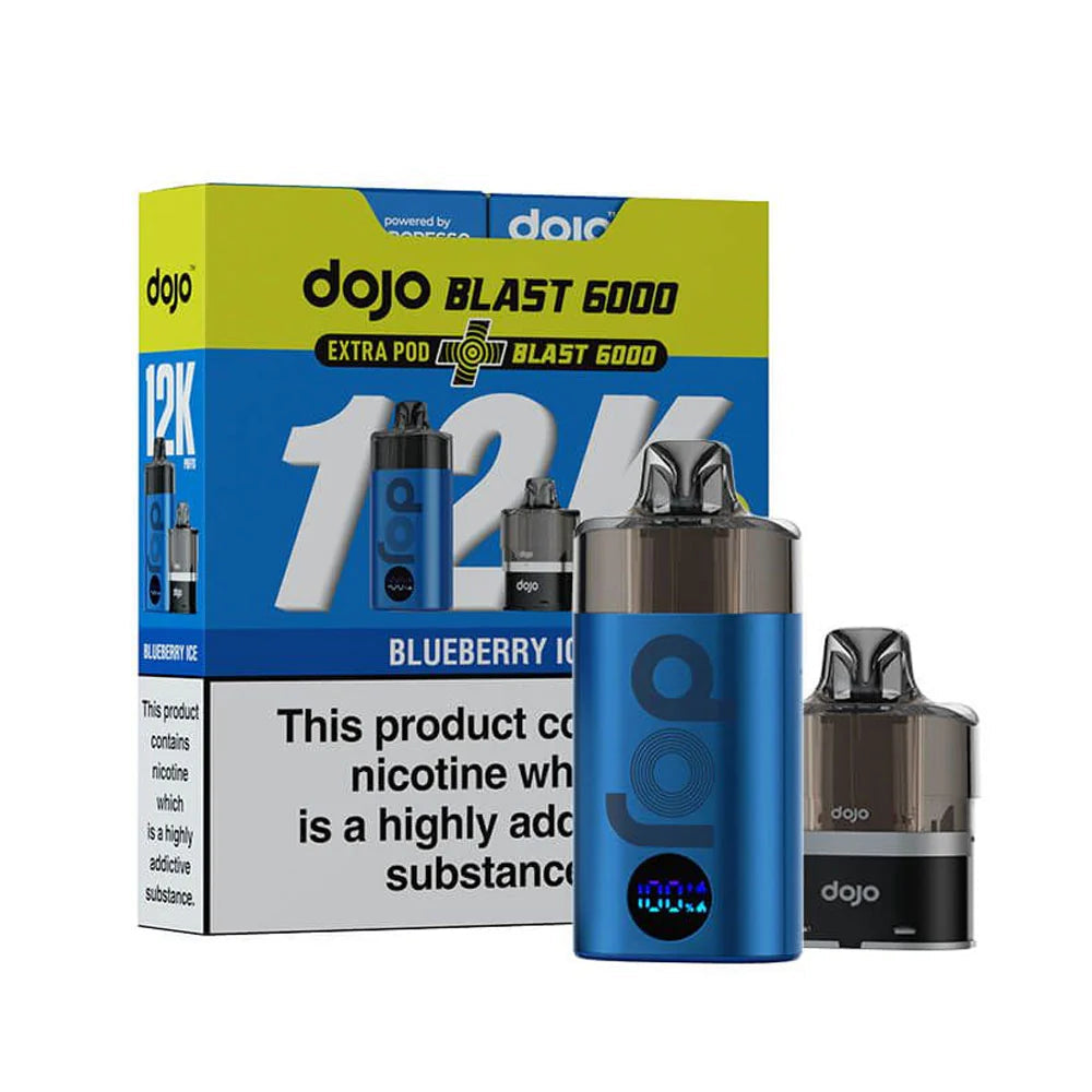 BLUEBERRY ICE - VAPORESSO DOJO BLAST 12K VAPE KIT - 20MG(2%)