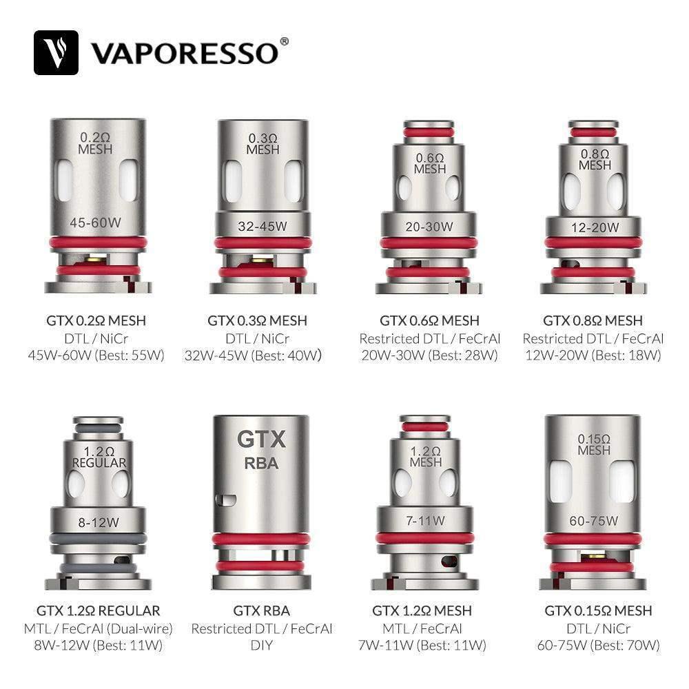 VAPORESSO GTX REPLACEMENT COILS - PACK OF 5 - Vapeslough