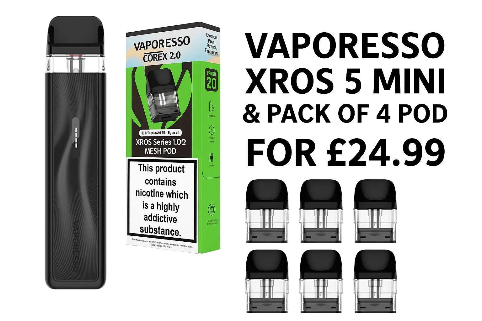 VAPORESSO XROS 5 MINI POD VAPE KIT POD BUNDLE - Vapeslough