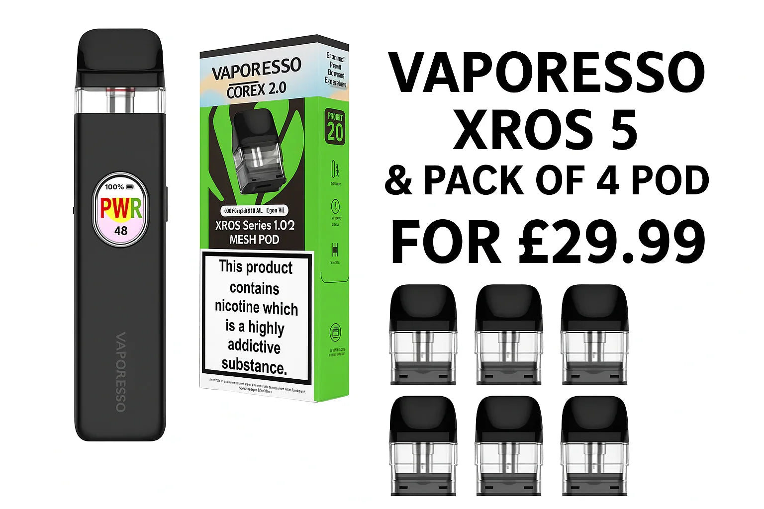 VAPORESSO XROS 5 POD VAPE KIT POD BUNDLE - Vapeslough