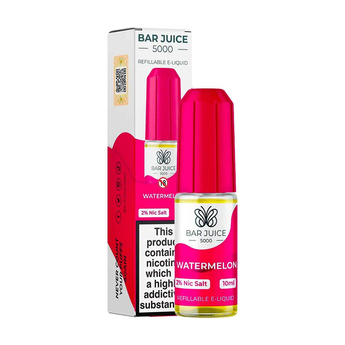 WATERMELON 10ML E LIQUID NICOTINE SALT BY BAR JUICE 5000 - Vapeslough