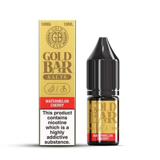 WATERMELON CHERRY 10ML E LIQUID NICOTINE SALT BY GOLD BAR - Vapeslough