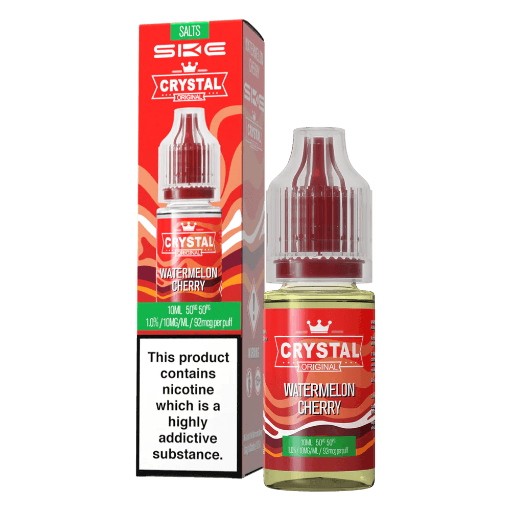 WATERMELON CHERRY 10ML NIC SALT E-LIQUID BY SKE CRYSTAL ORIGINAL - Vapeslough