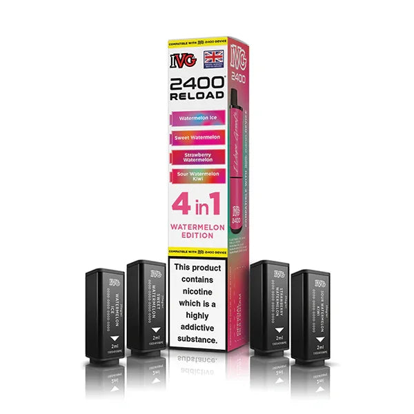 Watermelon Edition IVG 2400 Reload 4-in-1 Prefilled Pods - Vapeslough