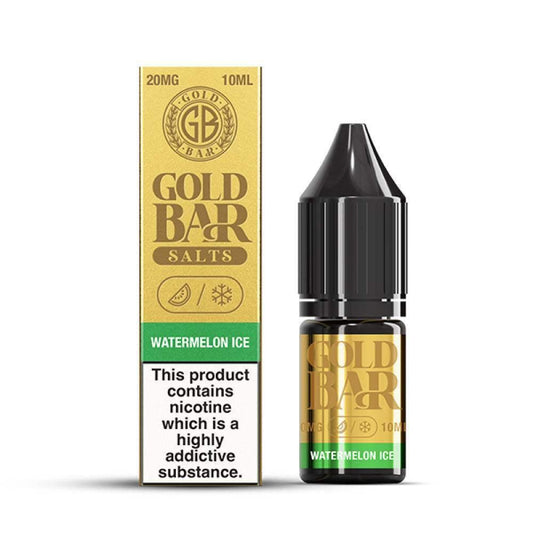 WATERMELON ICE 10ML E LIQUID NICOTINE SALT BY GOLD BAR - Vapeslough