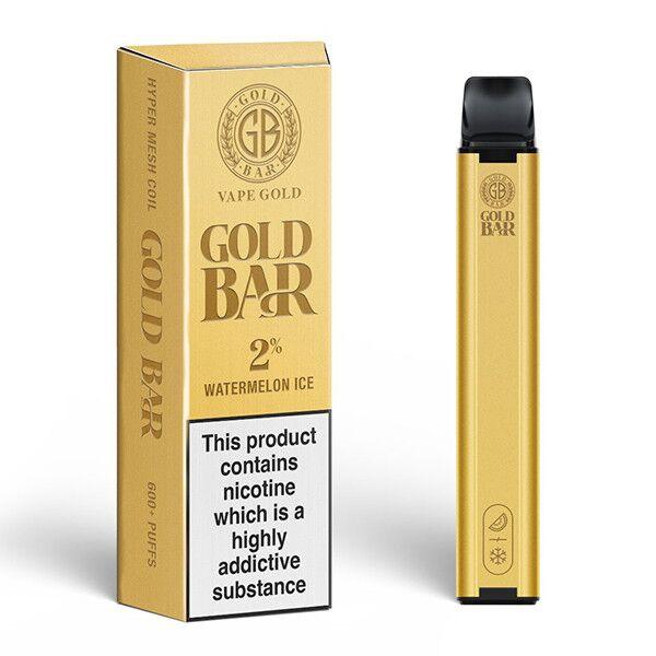 WATERMELON ICE 2%(20MG) DISPOSABLE VAPE BY GOLD BAR - Vapeslough