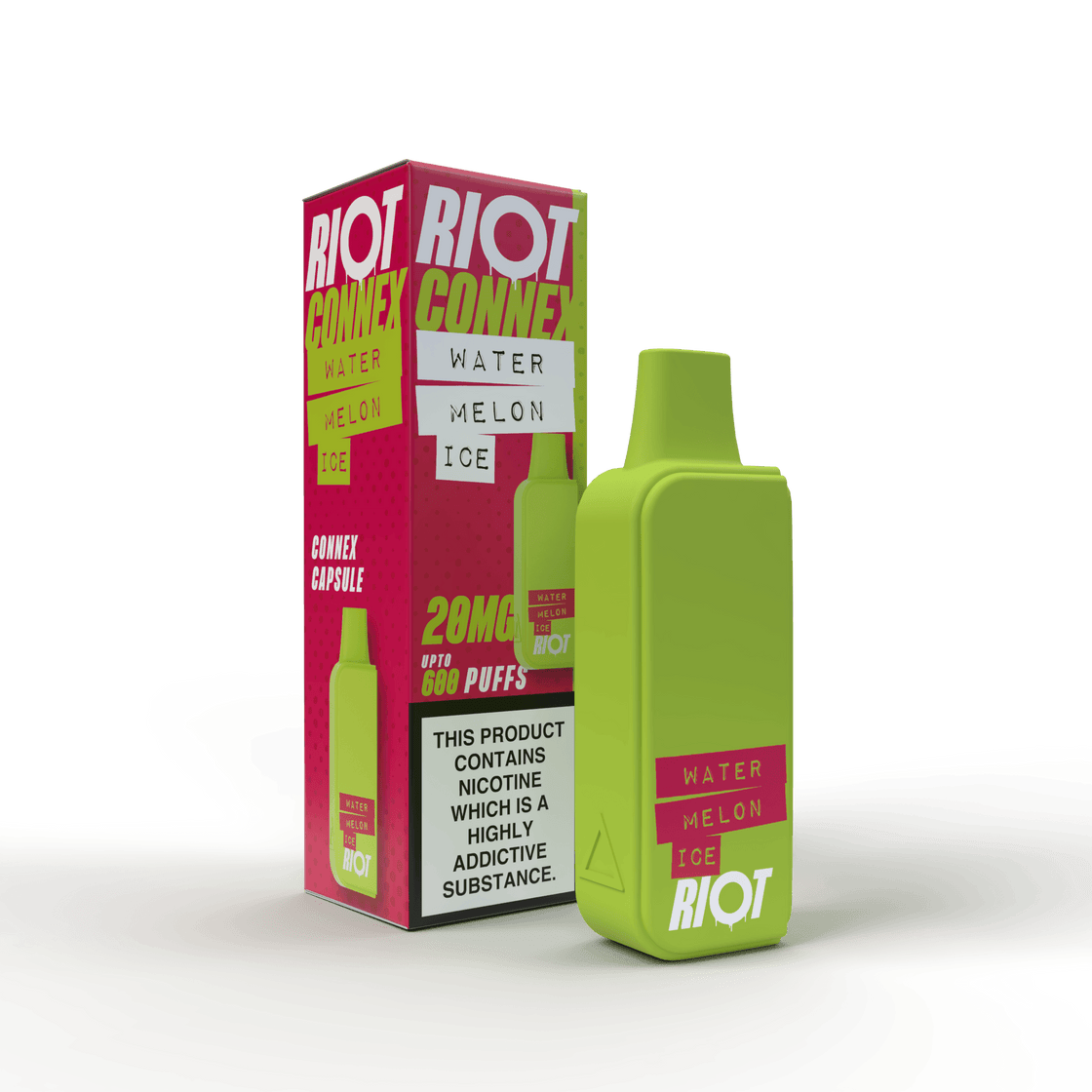 WATERMELON ICE - RIOT CONNEX - PRE-FILLED POD - 600 PUFFS BY RIOT SQUAD - Vapeslough