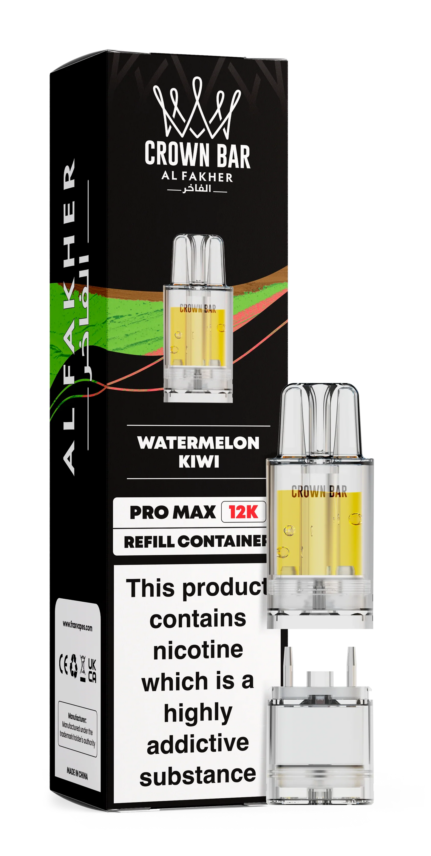 Watermelon Kiwi Al Fakher Crown Bar Pro Max 12K Refill Pod - Vapeslough