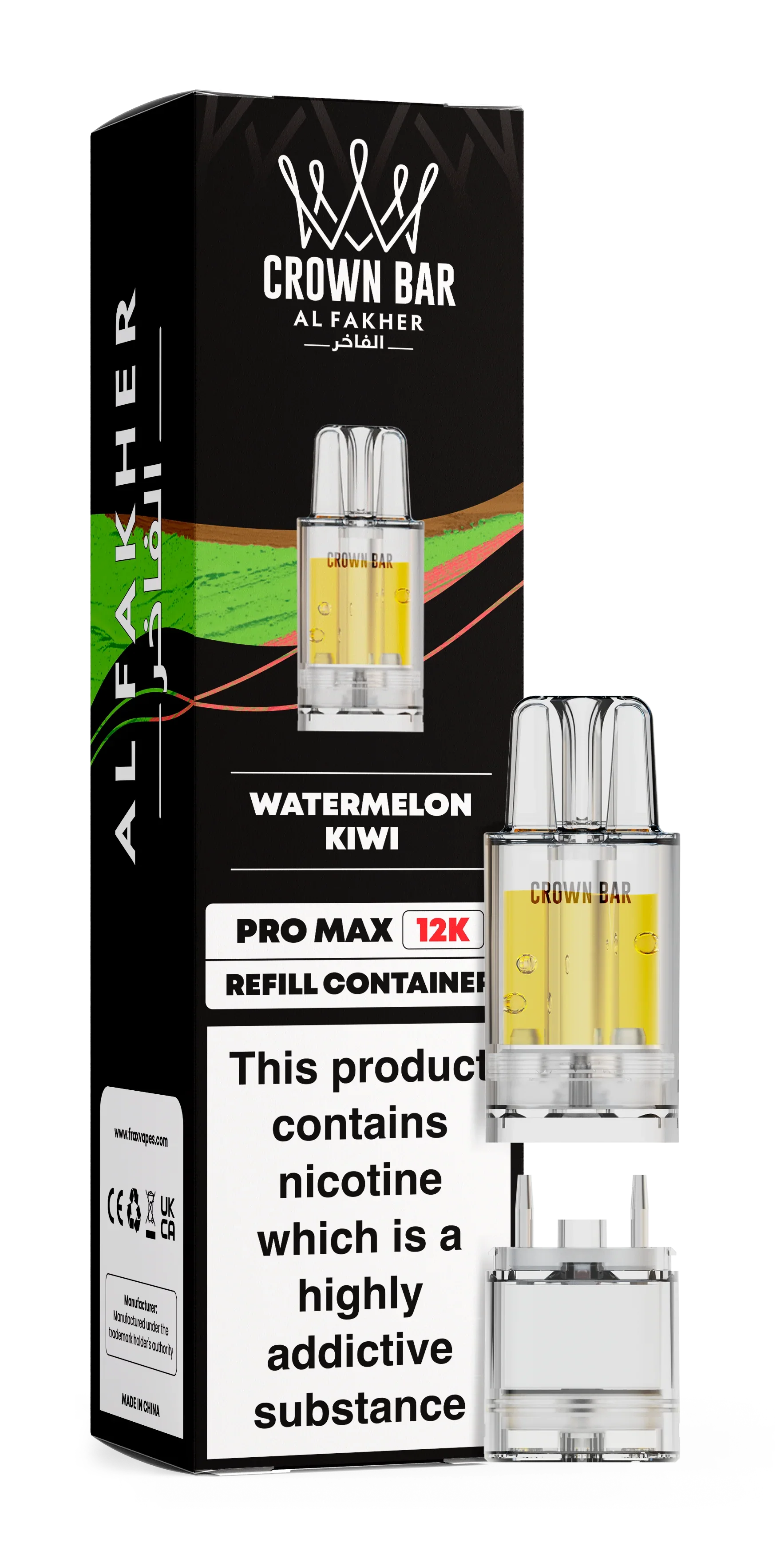 Watermelon Kiwi Al Fakher Crown Bar Pro Max 12K Refill Pod - Vapeslough