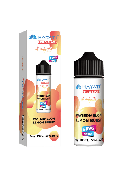 WATERMELON LEMON BURST - HAYATI PRO MAX 100ML SHORT FILL - 50/50PG/VG E-LIQUID - Vapeslough