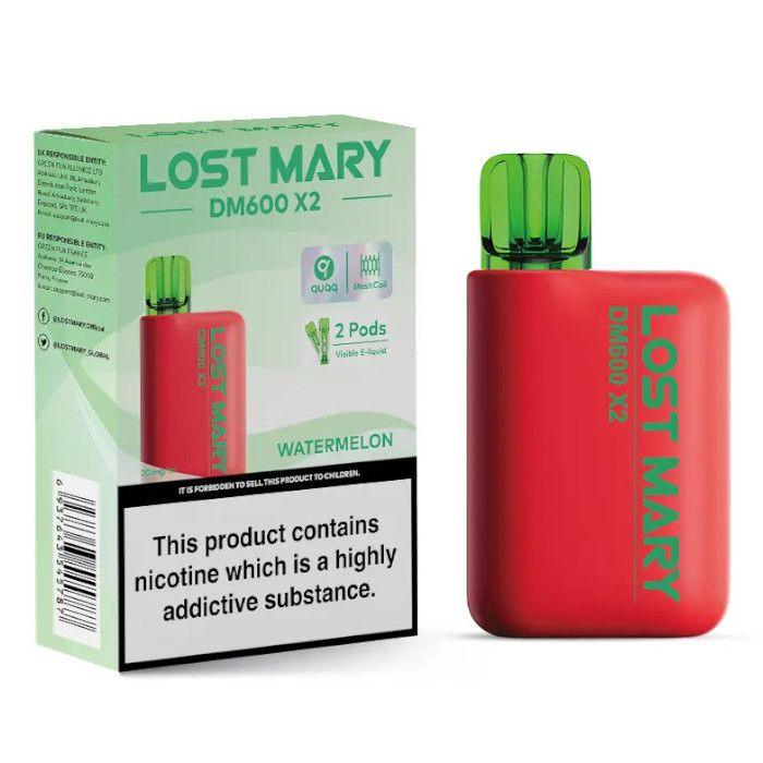 WATERMELON - LOST MARY DM600 X2 DISPOSABLE VAPE BY LOST MARY - 2% (20MG) - Vapeslough
