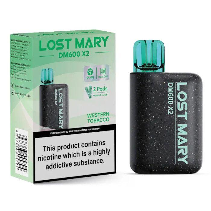 WESTERN TOBACCO - LOST MARY DM600 X2 DISPOSABLE VAPE BY LOST MARY - 2% (20MG) - Vapeslough
