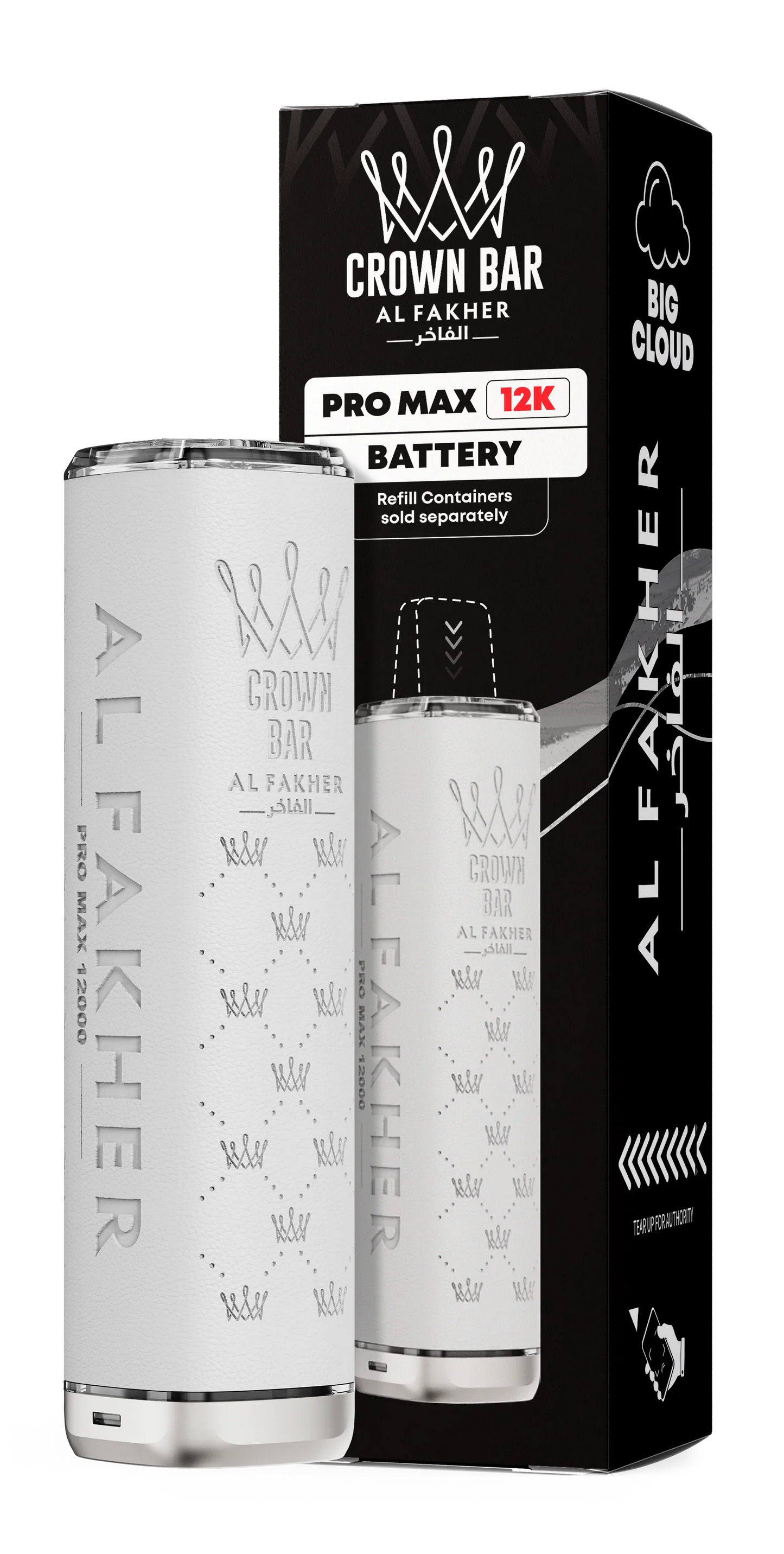 White Al Fakher Crown Bar Pro Max 12K Device - Vapeslough