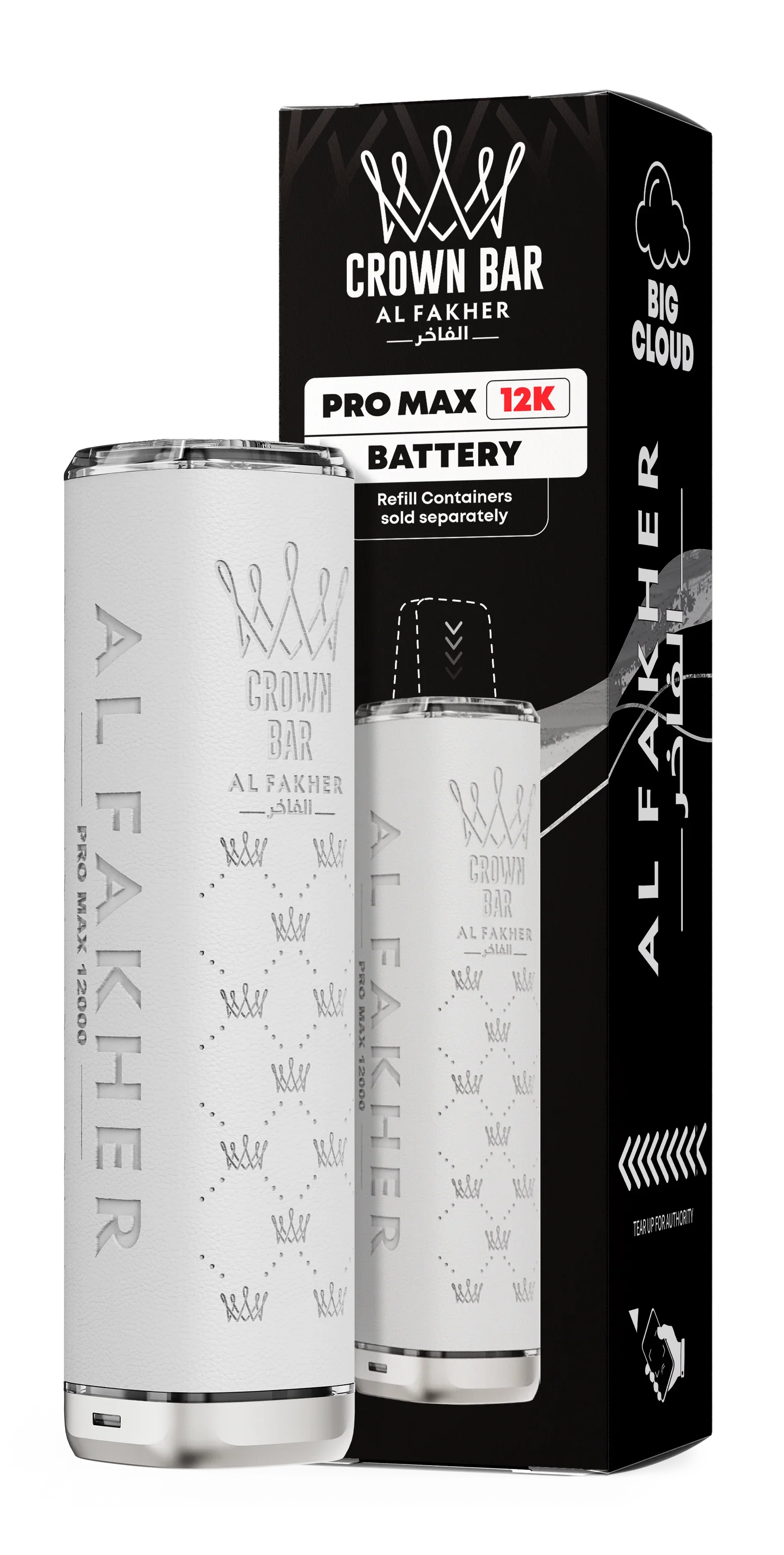 White Al Fakher Crown Bar Pro Max 12K Device - Vapeslough