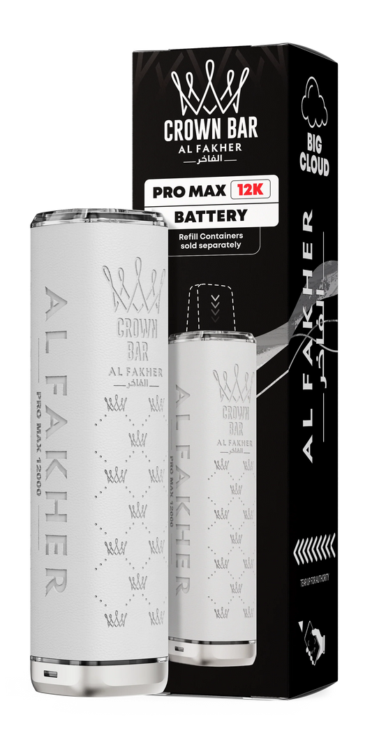 White Al Fakher Crown Bar Pro Max 12K Device - Vapeslough