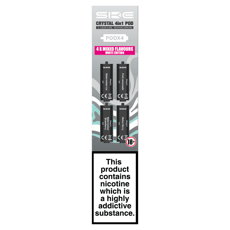 WHITE EDITION - SKE CRYSTAL 4IN1 PODS - PACK OF 4 - Vapeslough