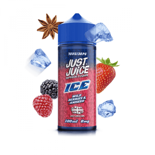 WILD BERRIES & ANISEED ICE 100ML SHORT FILL E-LIQUID BY JUST JUICE - Vapeslough