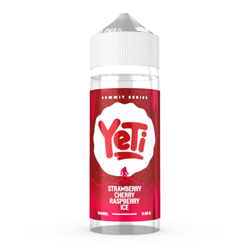 STRAWBERRY CHERRY RASPBERRY ICE 100ML SHORT FILL E-LIQUID BY YETI SUMMIT SERIES